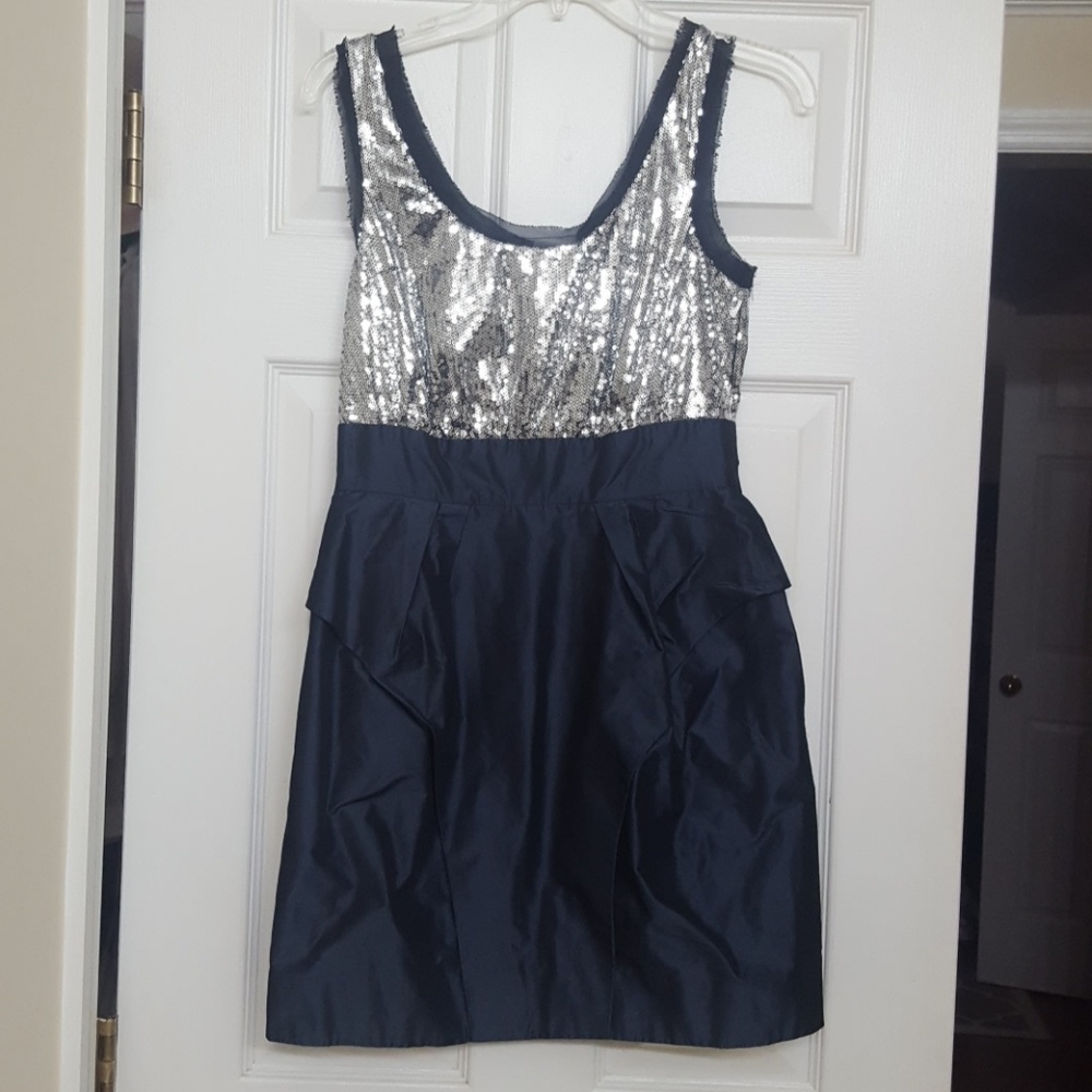 NWT BCBG Navy Sequin Formal Dress